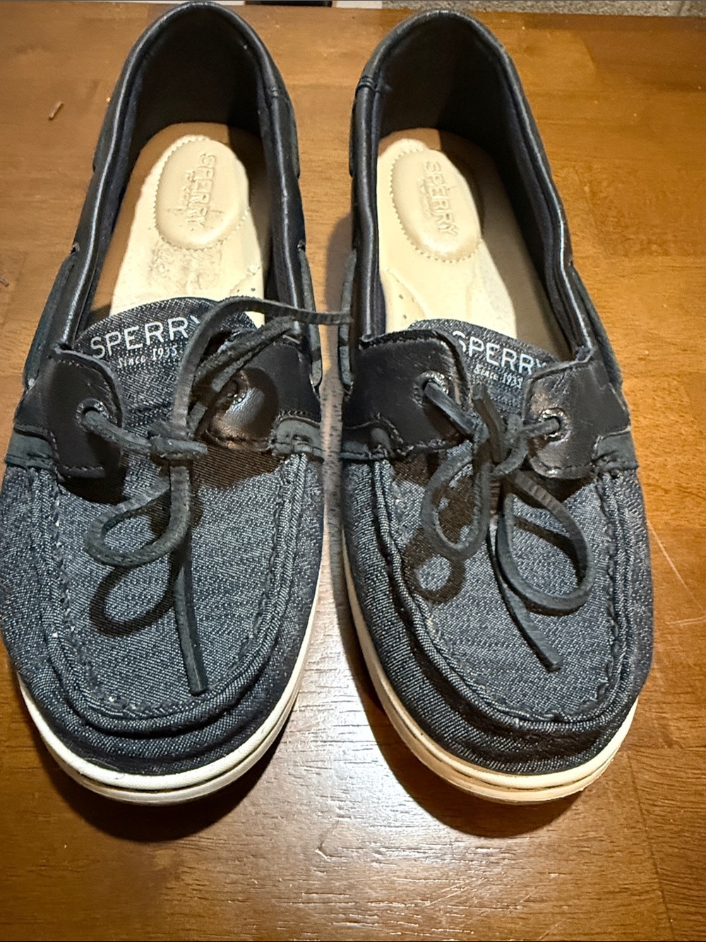 Sperry Dark Navy Canvas Lace-Up Boat Shoes